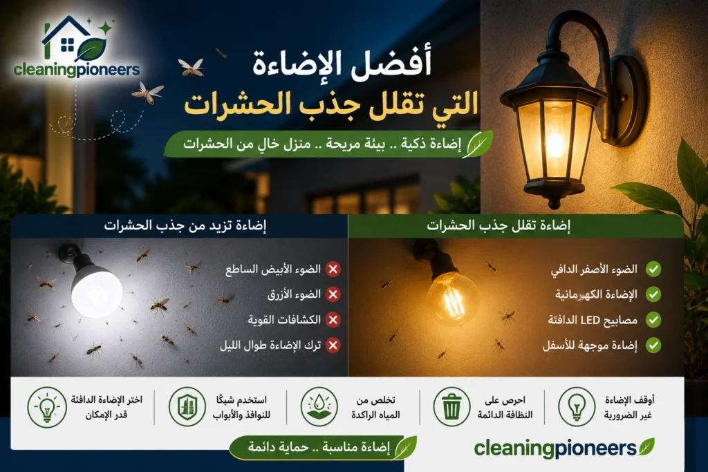 افضل الاضاءة التي تقلل جذب الحشرات