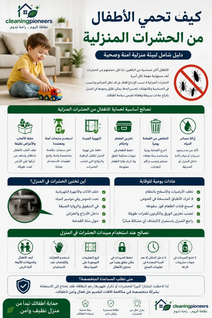 كيف تحمي الاطفال من الحشرات المنزلية
