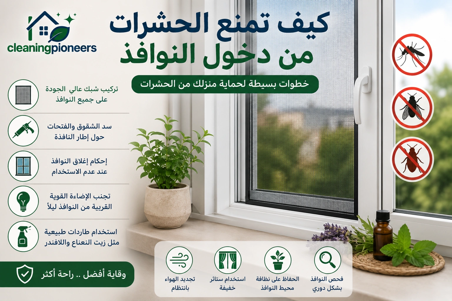 كيف تمنع الحشرات من دخول النوافذ