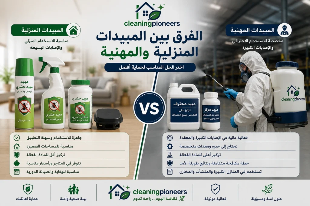 الفرق بين المبيدات المنزلية و المهنية