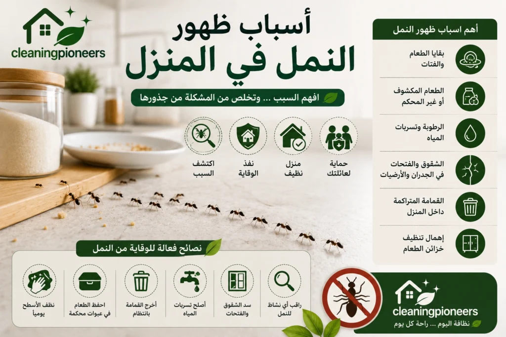 اسباب ظهور النمل في المنزل
