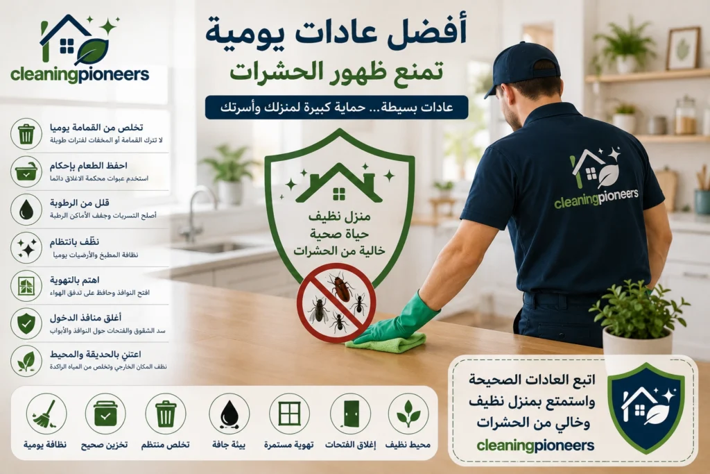 افضل عادات يومية تمنع ظهور الحشرات