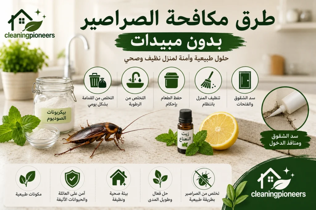 طرق مكافحة الصراصير بدون مبيدات
