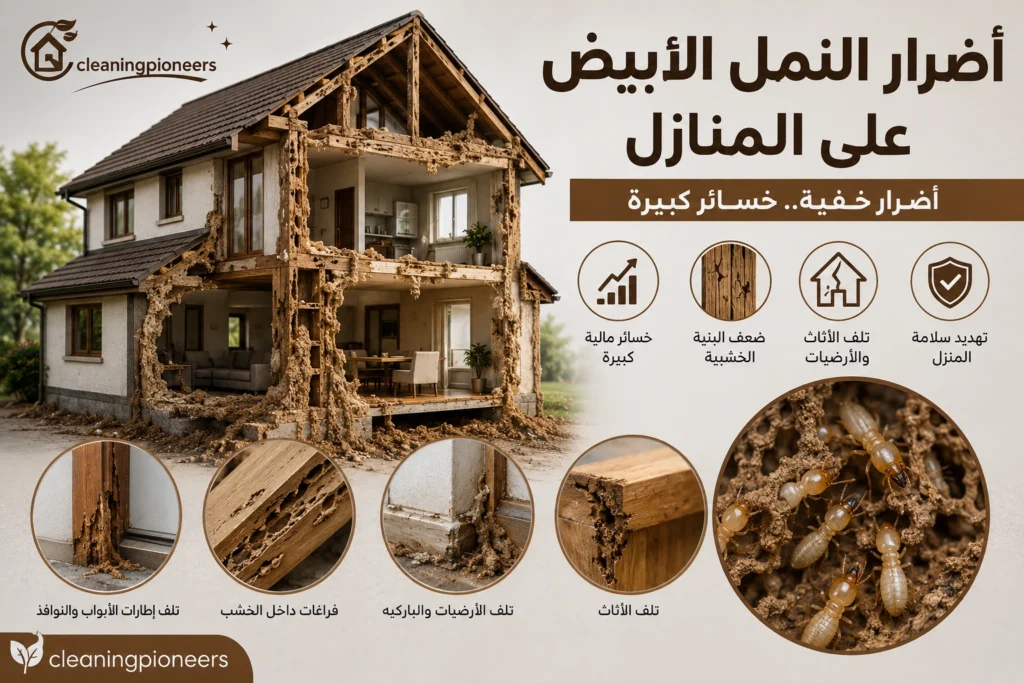 اضرار النمل الابيض على المنازل