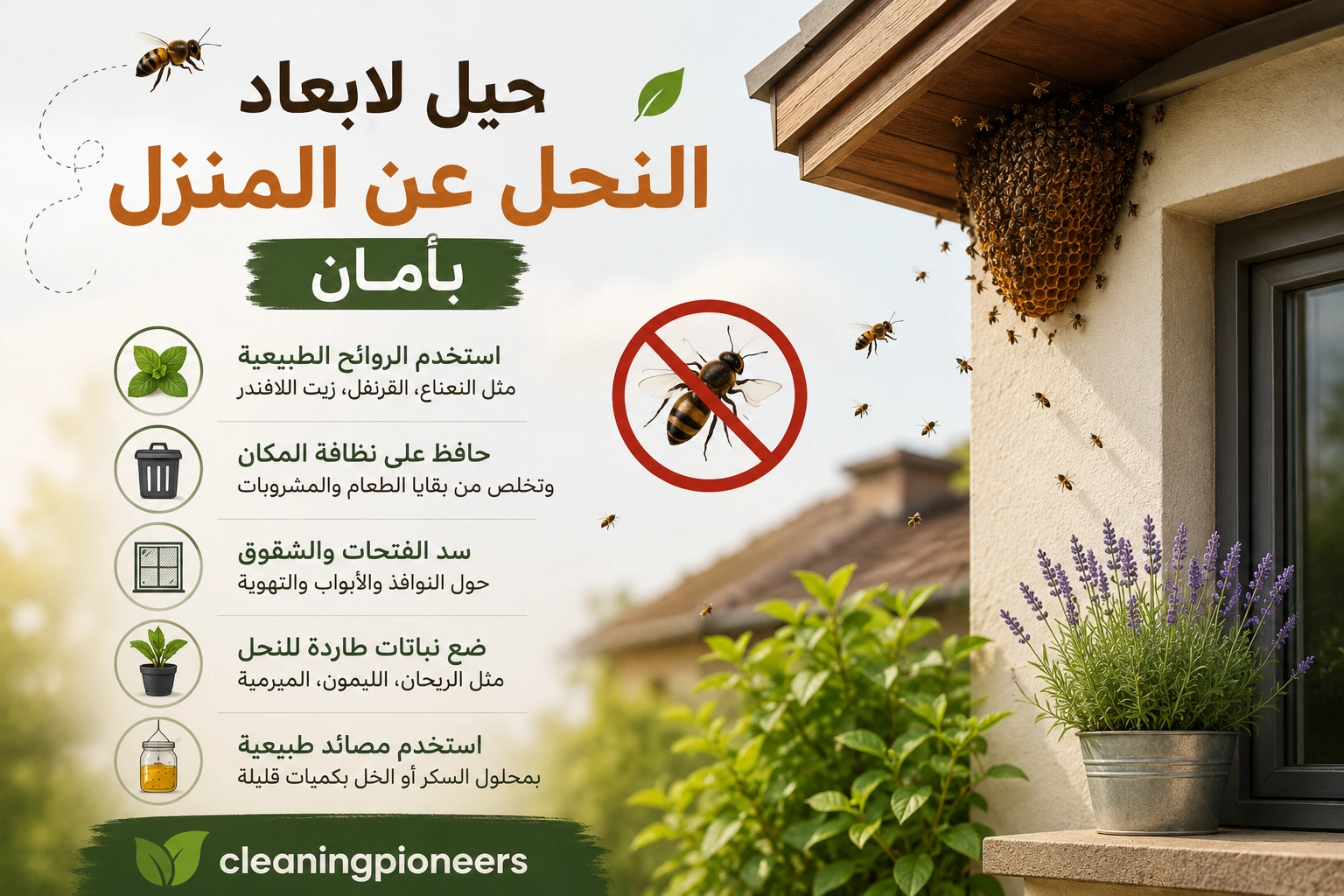 حيل لابعاد النحل عن المنزل بامان